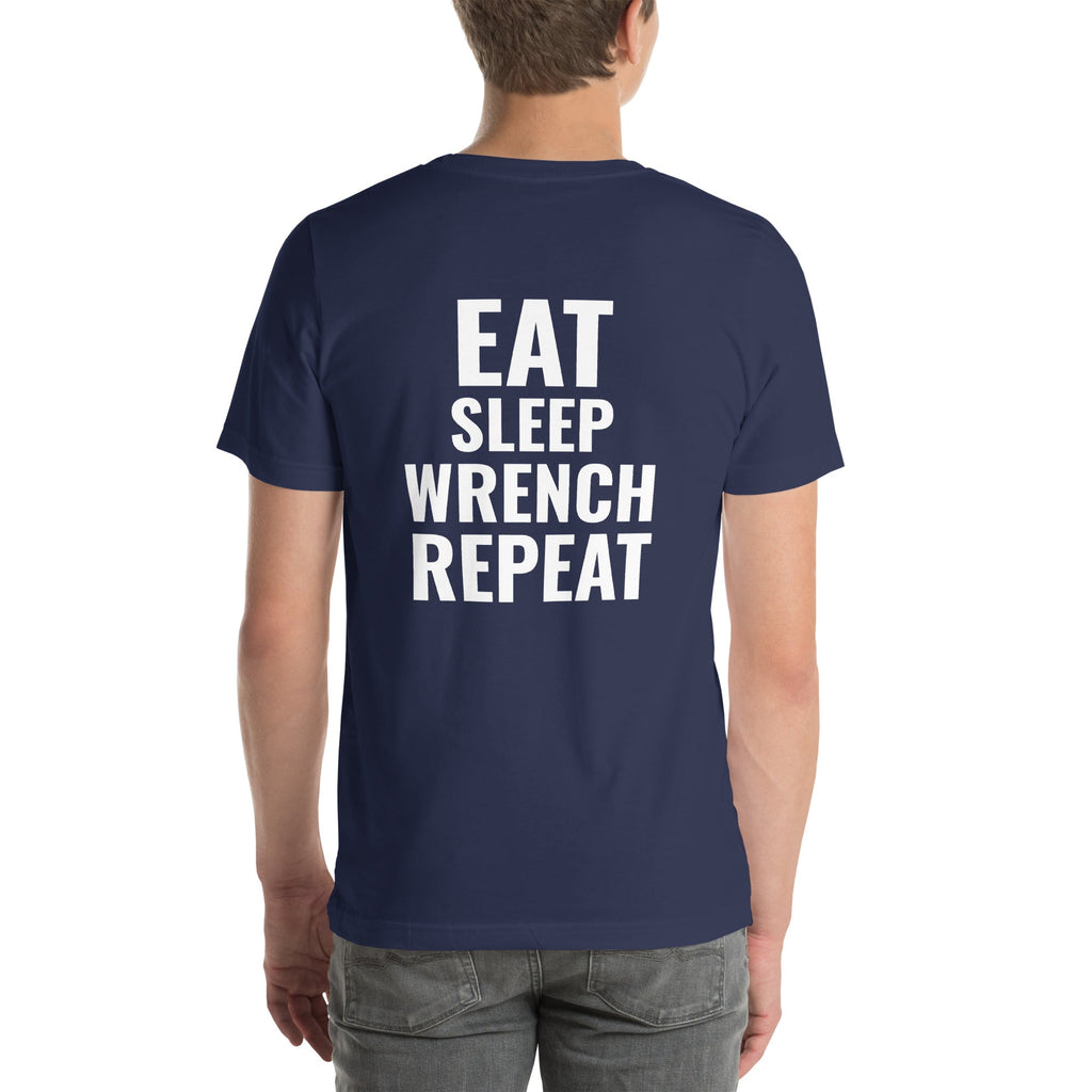 Eat Sleep Wrench Repeat Unisex T-Shirt-Grease Monkey Garage