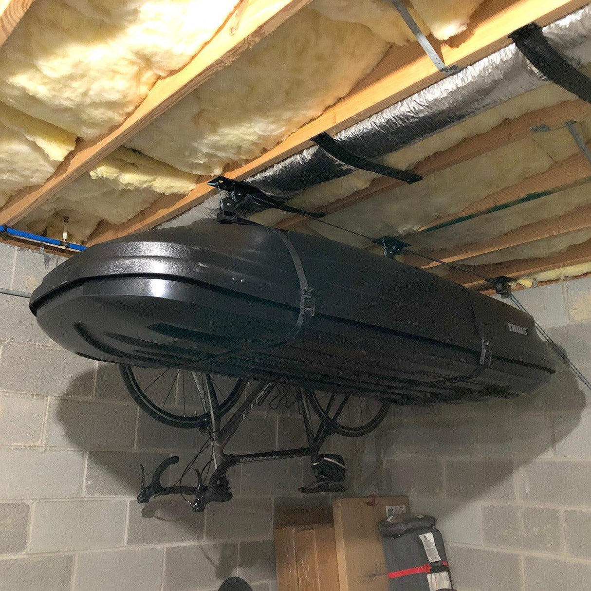 Elite Cargo Box Pulley Hoist System | Holds up to 150 lbs-Ceiling-Grease Monkey Garage