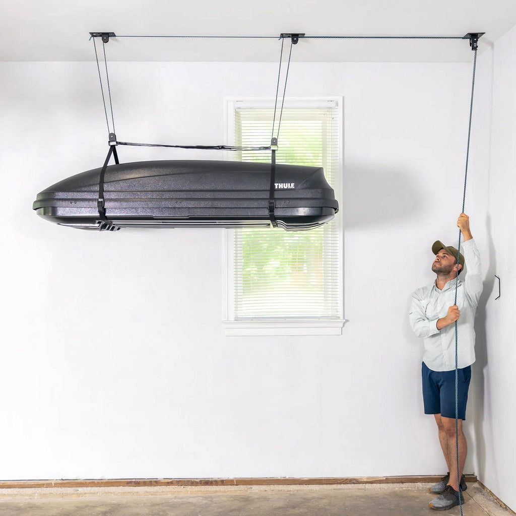Elite Cargo Box Pulley Hoist System | Holds up to 150 lbs-Ceiling-Grease Monkey Garage