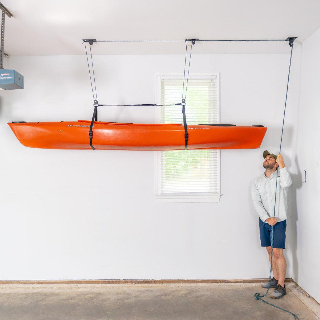 Elite Kayak Garage Ceiling Storage Hoist | Holds up to 150 lbs-Ceiling-Grease Monkey Garage