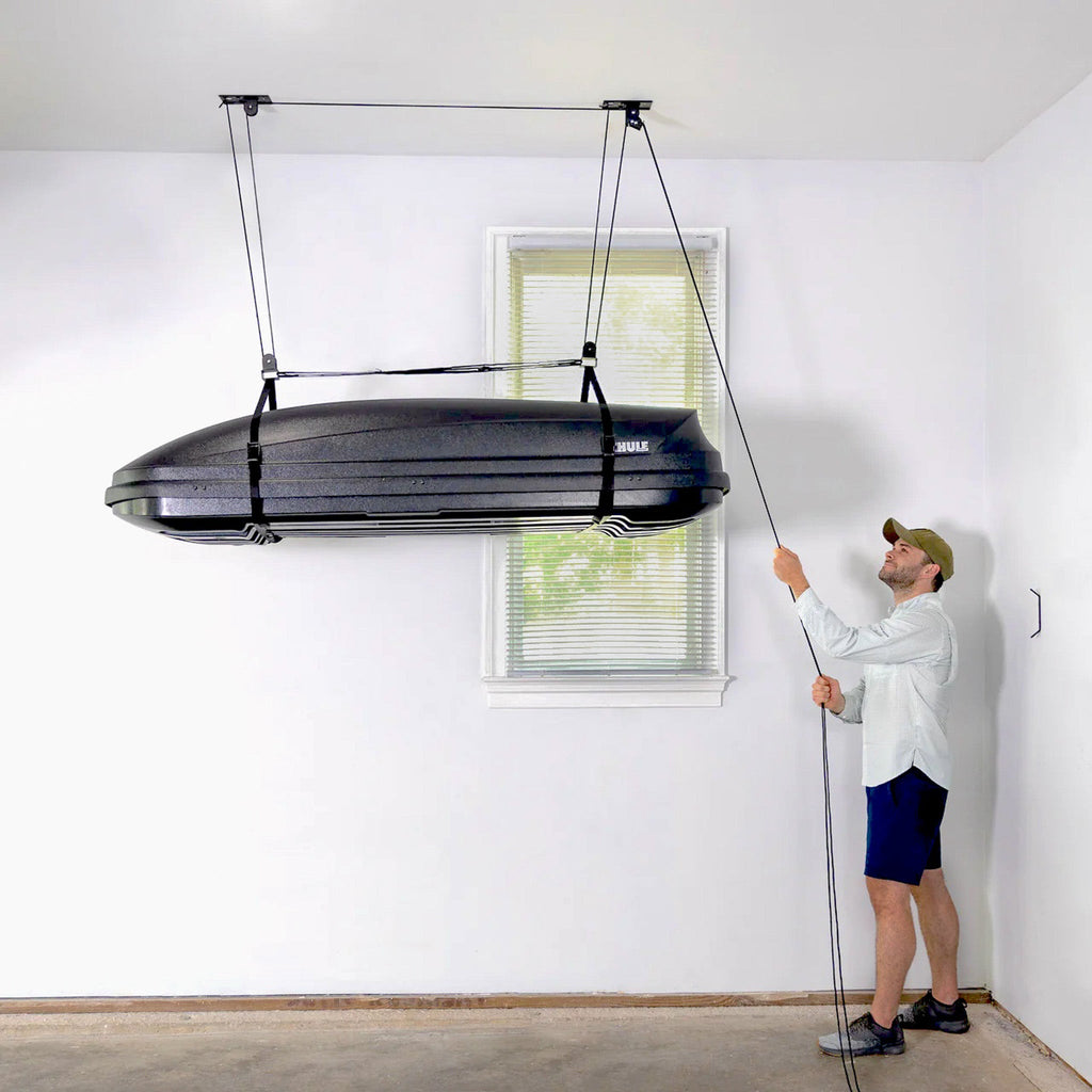 Essential Cargo Box Garage Ceiling Storage Hoist | Holds up to 150 lbs | 10' Lift-Ceiling-Grease Monkey Garage