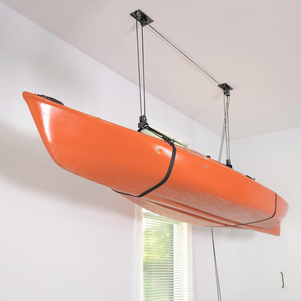 Essential Kayak Garage Ceiling Storage Hoist | Holds up to 150 lbs | 10' Lift-Ceiling-Grease Monkey Garage