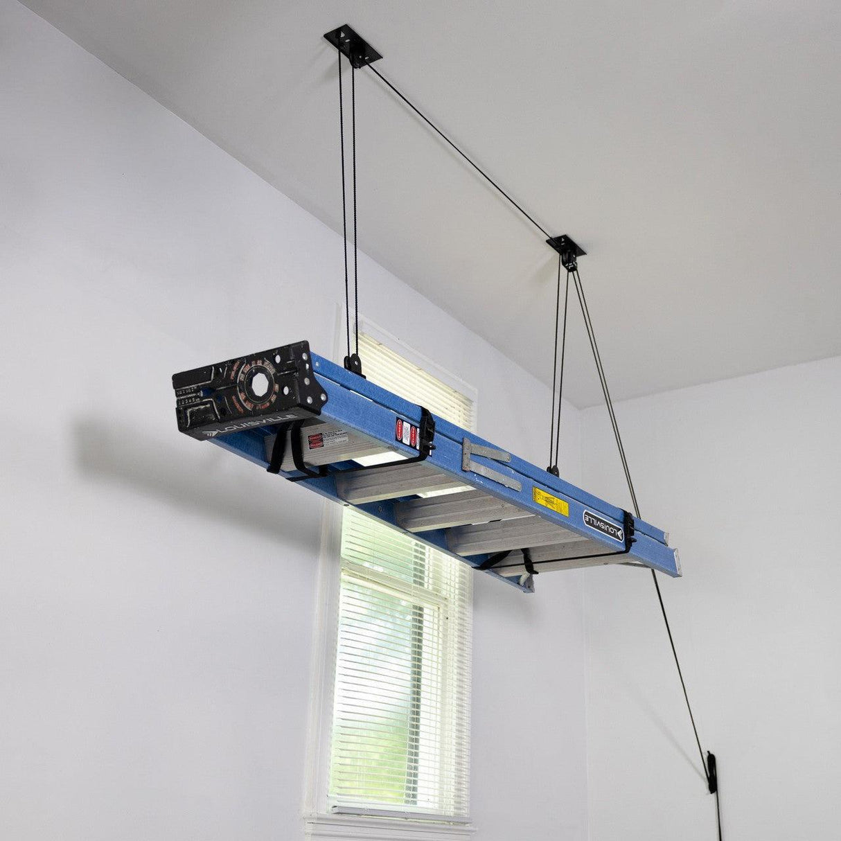 Essential Ladder Garage Ceiling Storage Hoist | 2-Pack-Ceiling-Grease Monkey Garage