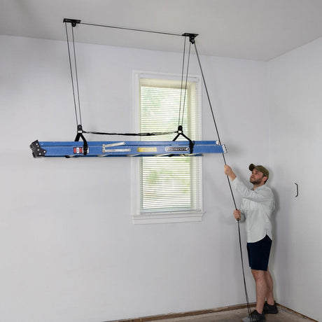 Essential Ladder Garage Ceiling Storage Hoist | 2-Pack-Ceiling-Grease Monkey Garage