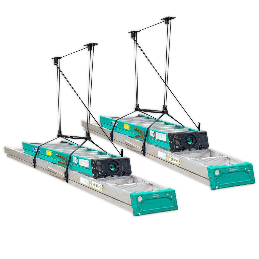 Essential Ladder Garage Ceiling Storage Hoist | 2-Pack-Ceiling-Grease Monkey Garage