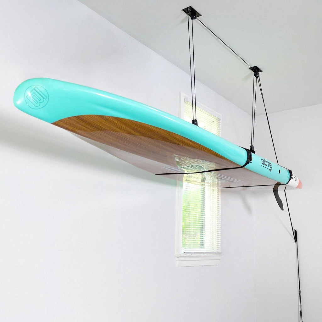 Essential SUP & Surfboard Garage Ceiling Storage Hoist | Holds up to 150 lbs | 10' Lift-Ceiling-Grease Monkey Garage