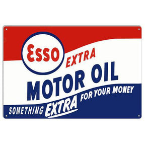 Esso Extra Motor Oil Metal Sign-Metal Signs-Grease Monkey Garage