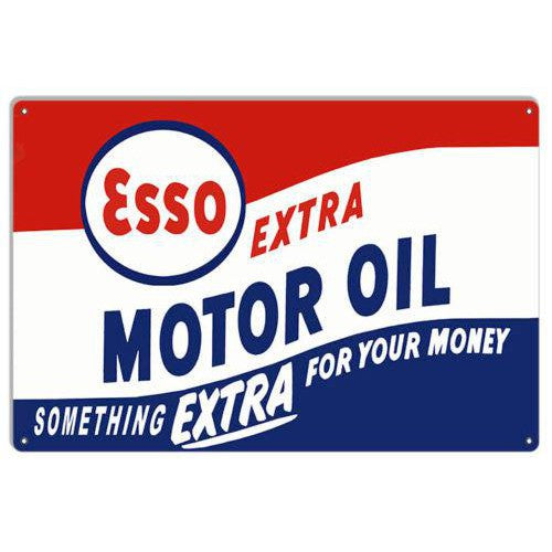 Esso Extra Motor Oil Metal Sign-Metal Signs-Grease Monkey Garage
