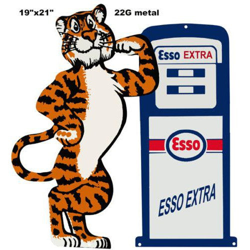 Esso Tiger and Gas Pump Laser Cut Metal Sign-Metal Signs-Grease Monkey Garage