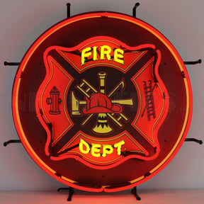 Fire Department Neon Sign-Neon Signs-Grease Monkey Garage