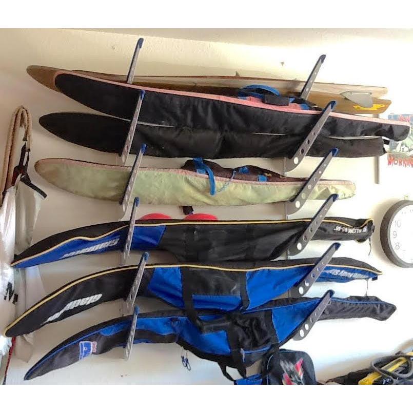Fontana Water Ski Storage | Adjustable XSR | 4 Levels | Black-Wall Mounted-Grease Monkey Garage