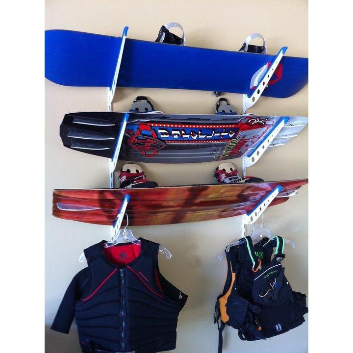 Fontana Water Ski Storage | Adjustable XSR | 4 Levels | White-Wall Mounted-Grease Monkey Garage