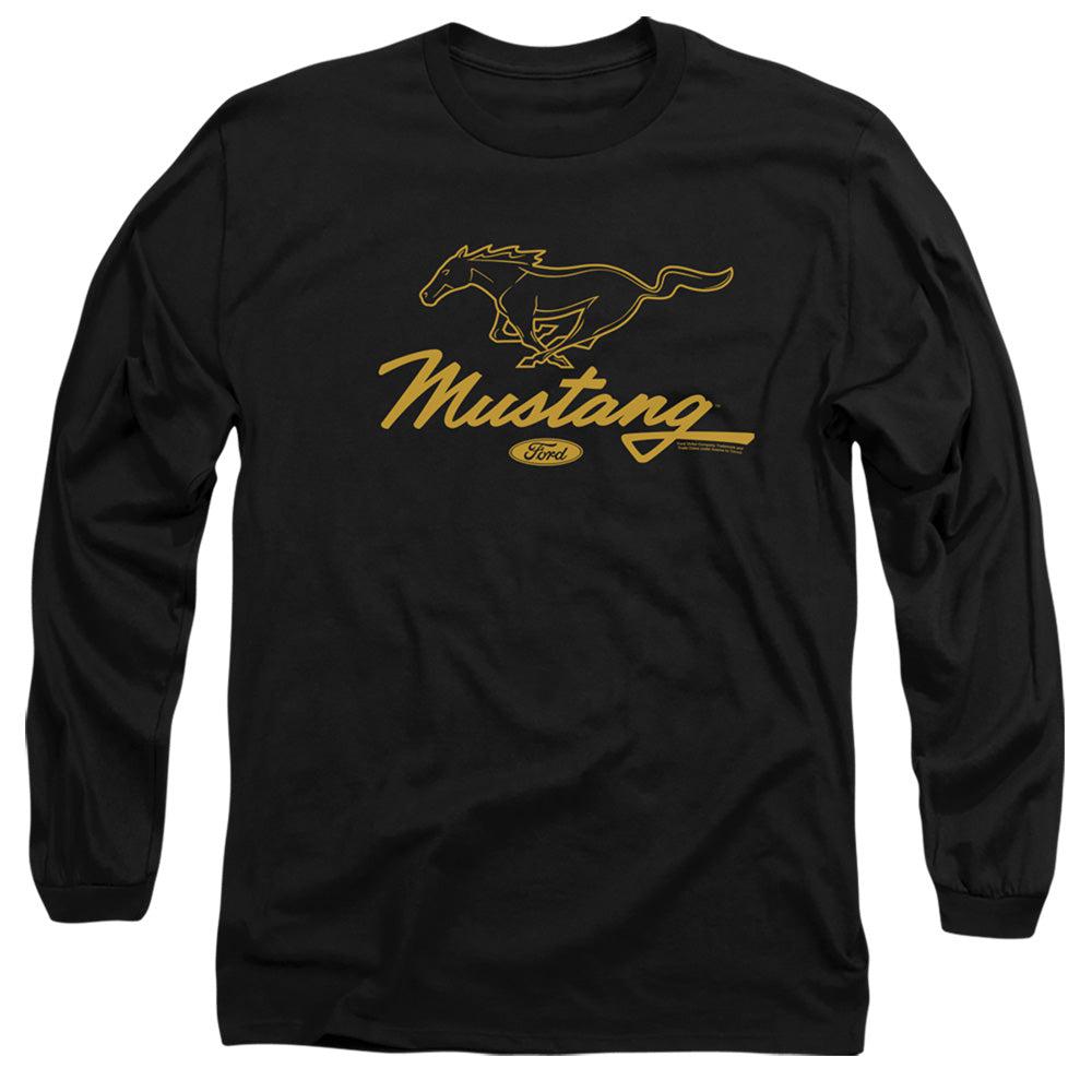 Ford Mustang Pony Script Long-Sleeve T-Shirt-Grease Monkey Garage