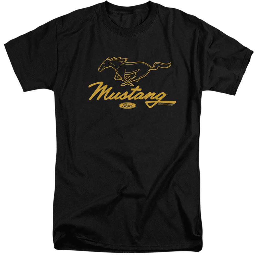 Ford Mustang Pony Script Tall Short-Sleeve T-Shirt-Grease Monkey Garage