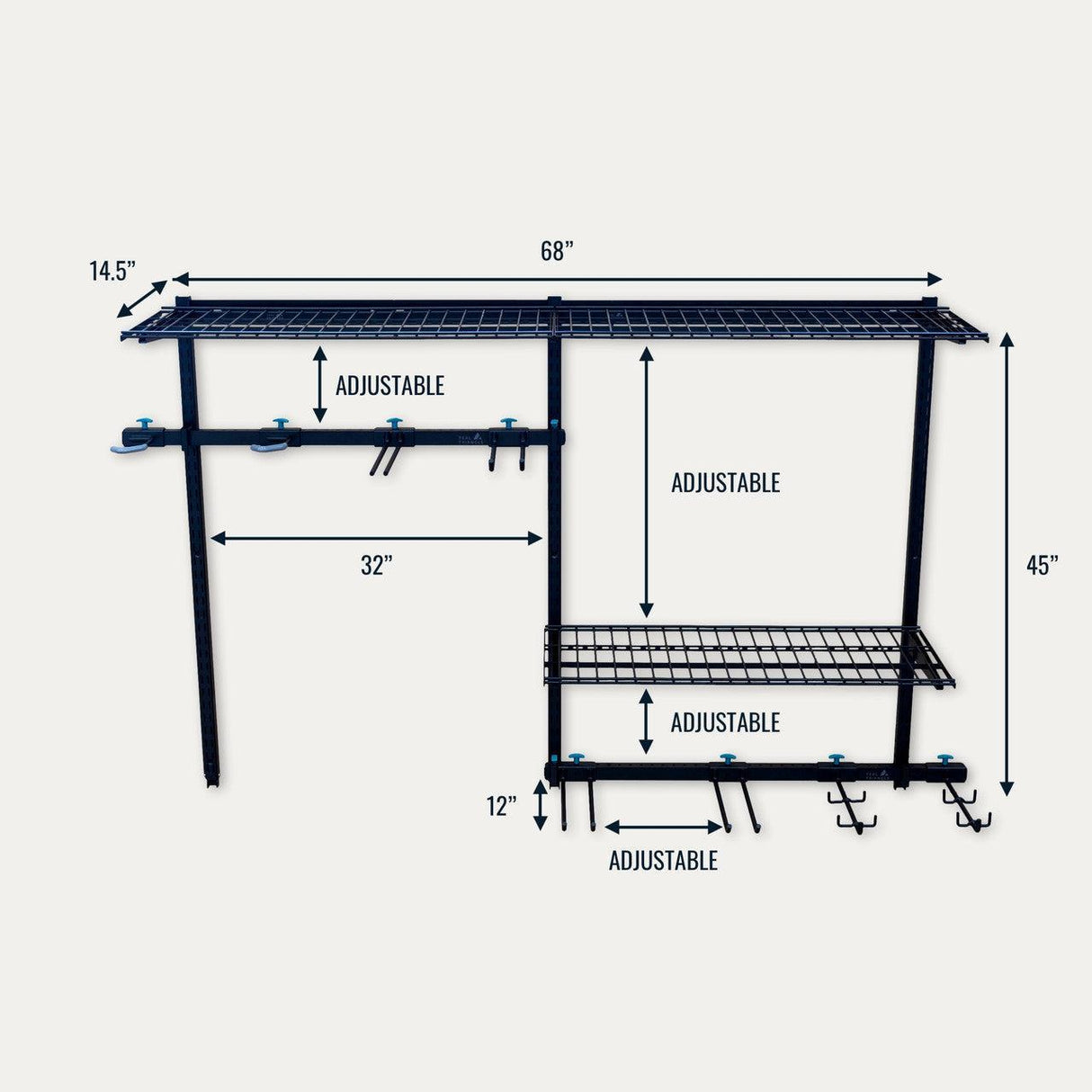 G-Adventure Pro | Adjustable Wall Storage System | Holds 500 lbs-Wall Mounted-Grease Monkey Garage