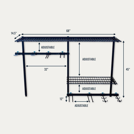 G-Adventure Pro | Adjustable Wall Storage System | Holds 500 lbs-Wall Mounted-Grease Monkey Garage