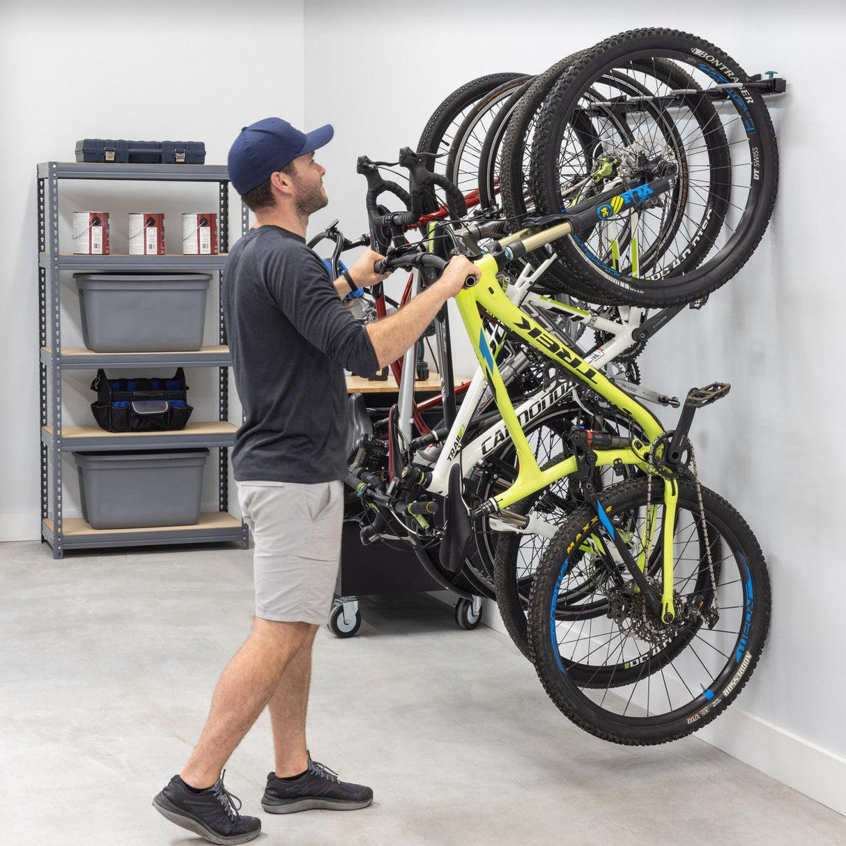 G-Bike | Adjustable Wall Storage System | Holds 5 Bikes-Wall Mounted-Grease Monkey Garage