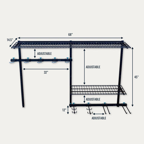 G-Bike Pro | Adjustable Wall Storage System | Holds 500 lbs-Wall Mounted-Grease Monkey Garage