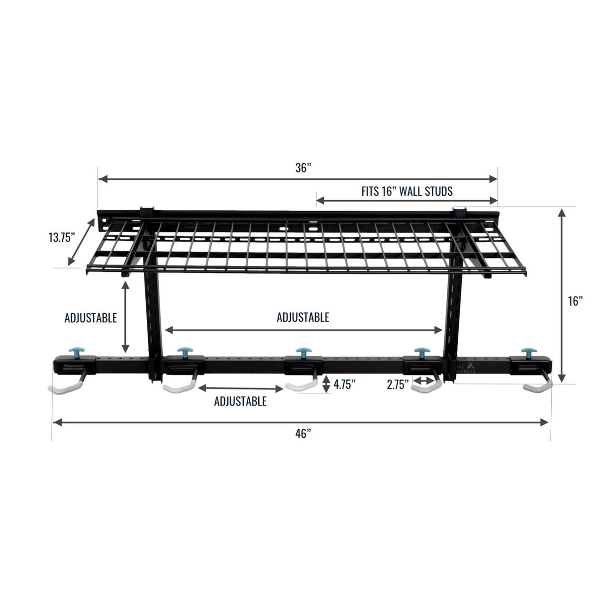 G-Bike + Shelf | Adjustable Wall Storage System | Holds 5 Bikes-Wall Mounted-Grease Monkey Garage