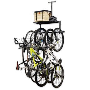 G-Bike + Shelf | Adjustable Wall Storage System | Holds 5 Bikes-Wall Mounted-Grease Monkey Garage