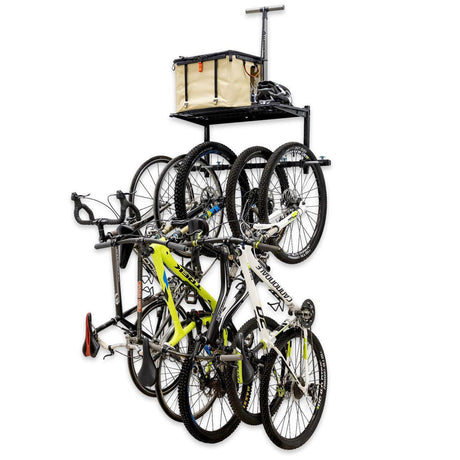 G-Bike + Shelf | Adjustable Wall Storage System | Holds 5 Bikes-Wall Mounted-Grease Monkey Garage