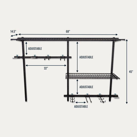 G-Sport Pro | Adjustable Wall Storage System | Holds 500 lbs-Wall Mounted-Grease Monkey Garage