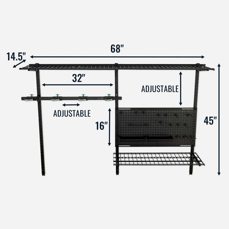 G-Storage Pro | Adjustable Wall Storage System | Holds 500 lbs-Wall Mounted-Grease Monkey Garage