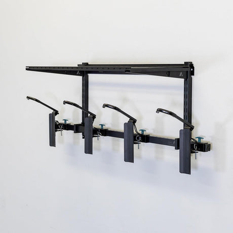 G-Swivel Bike + Shelf | Adjustable Wall Storage System | Holds 4 Bikes-Wall Mounted-Grease Monkey Garage