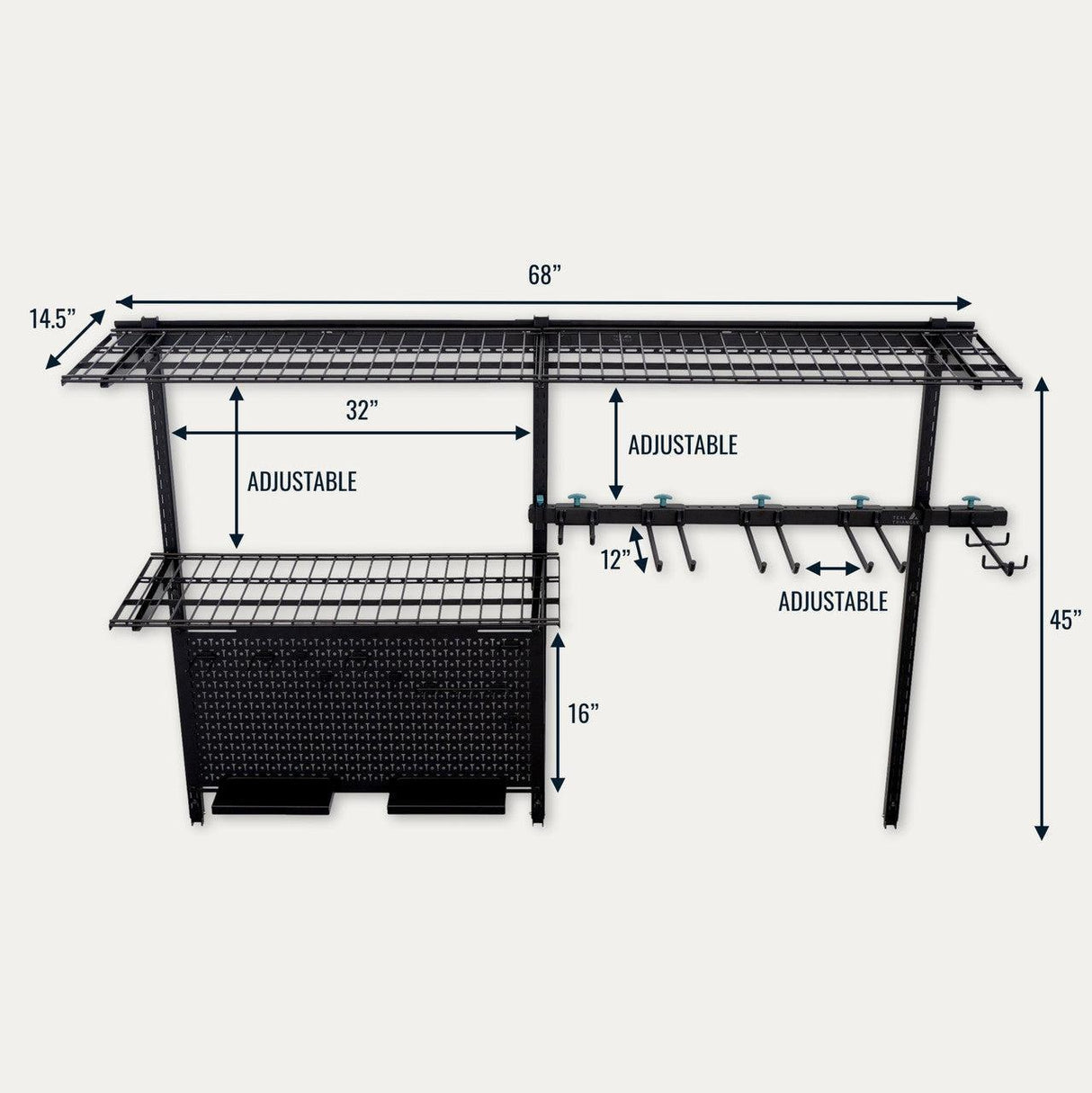 G-Tool Pro | Adjustable Wall Storage System | Holds 500 lbs-Wall Mounted-Grease Monkey Garage