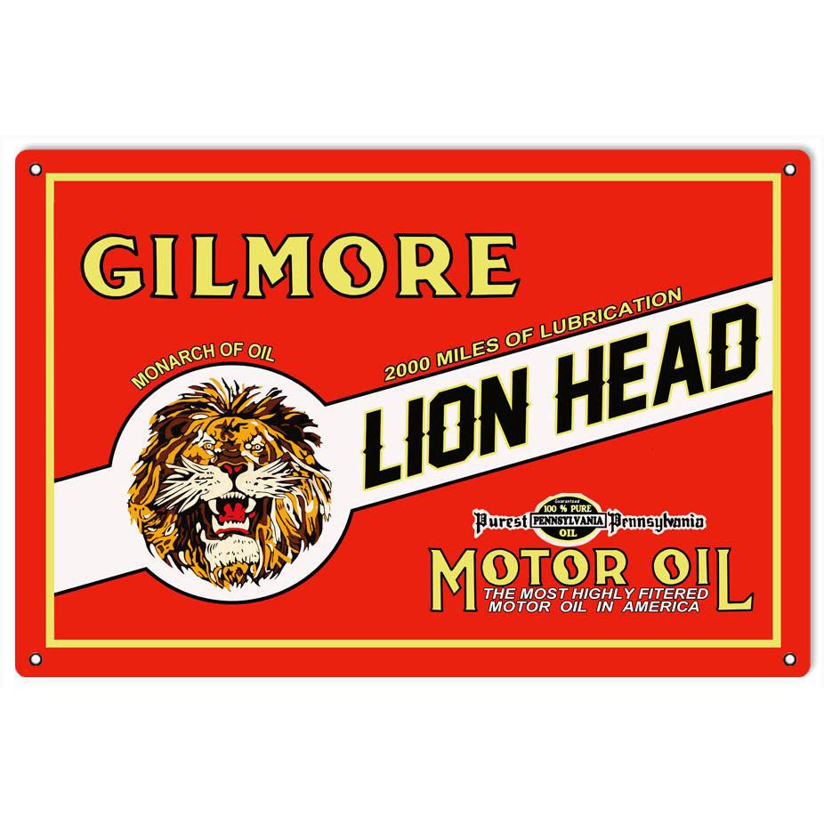 Gilmore Motor Oil - Monarch of Oil Metal Sign-Metal Signs-Grease Monkey Garage