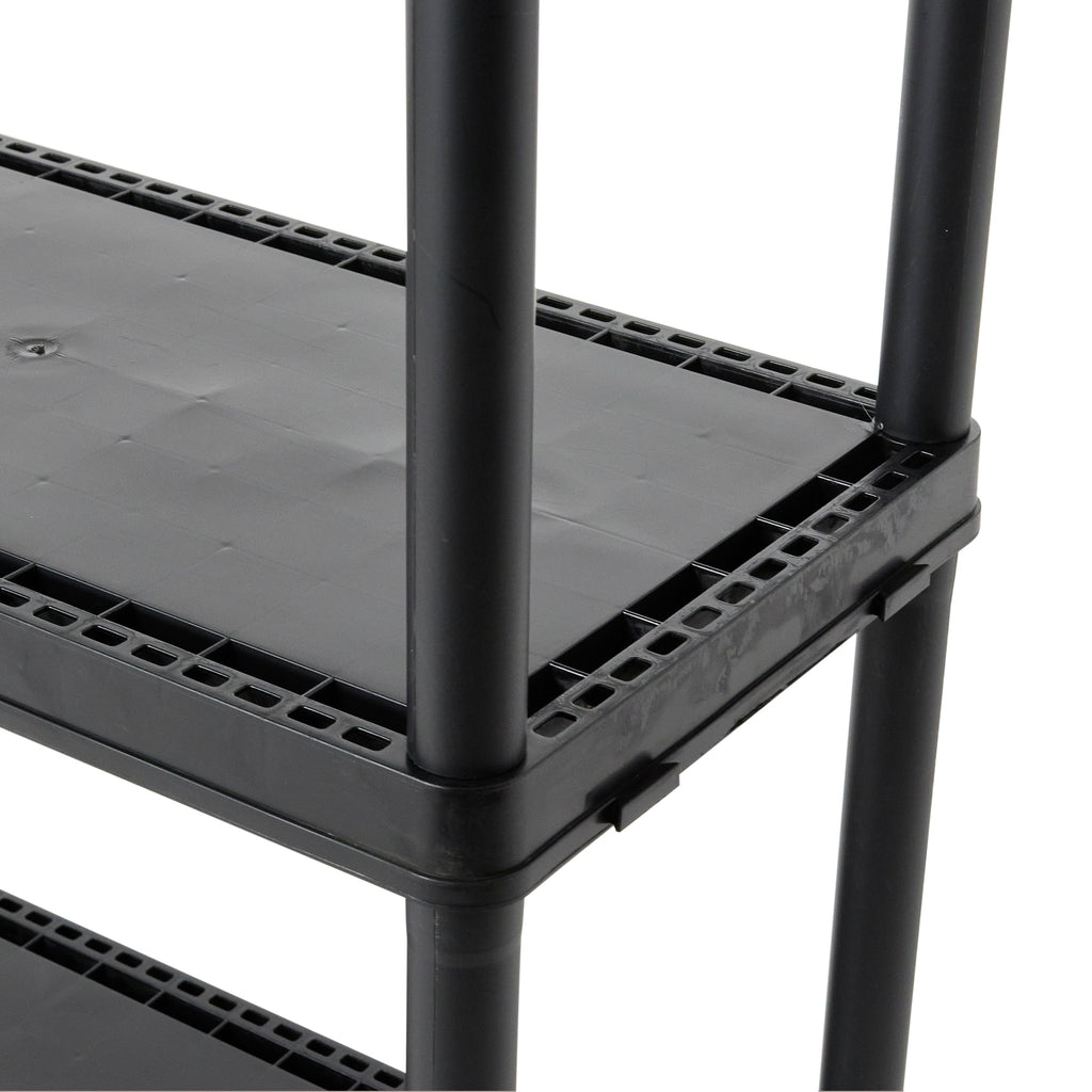 Gracious Living 3 Shelf Fixed Height Solid Light Duty Home Storage Unit, Black-*Furniture | Shelving | Bookcases & Standing Shelves-Grease Monkey Garage