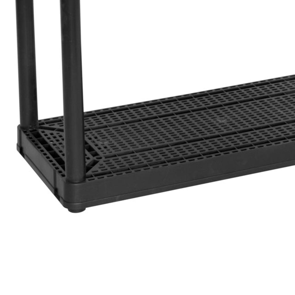 Gracious Living 4 Shelf Ventilated Garage Shelving Kit with 4 Bins & Lids, Black-*Home&Garden | Household Supplies | Storage & Organization-Grease Monkey Garage