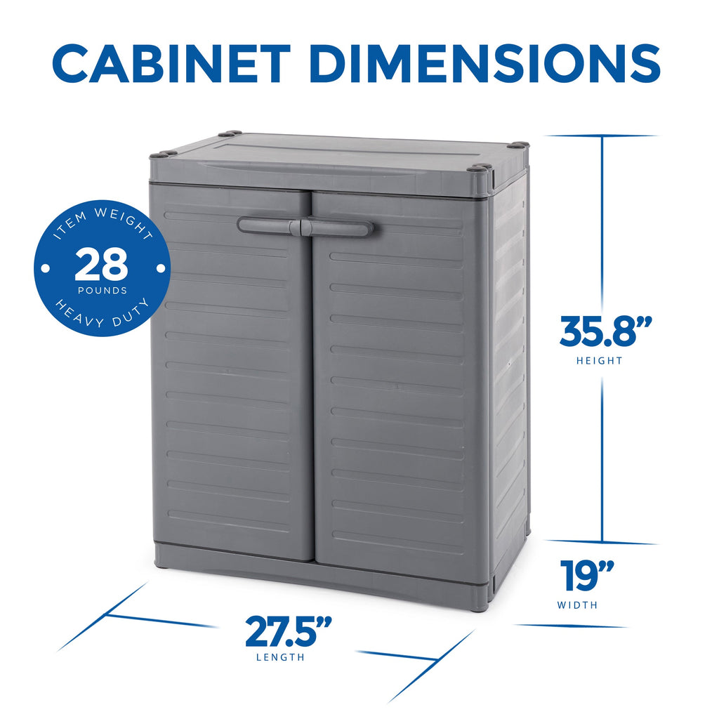 Gracious Living MaxIt Premium 2-Door Adjustable Metal Base Cabinet Organizer-Hardware | Hardware Accessories | Tool Storage & Organization | Tool Cabinets & Chests-Grease Monkey Garage