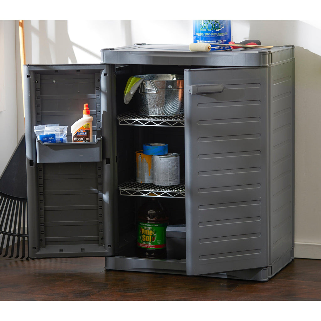 Gracious Living MaxIt Premium 2-Door Adjustable Metal Base Cabinet Organizer-Hardware | Hardware Accessories | Tool Storage & Organization | Tool Cabinets & Chests-Grease Monkey Garage