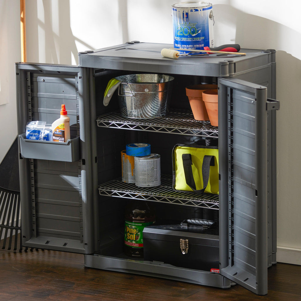 Gracious Living MaxIt Premium 2-Door Adjustable Metal Base Cabinet Organizer-Hardware | Hardware Accessories | Tool Storage & Organization | Tool Cabinets & Chests-Grease Monkey Garage