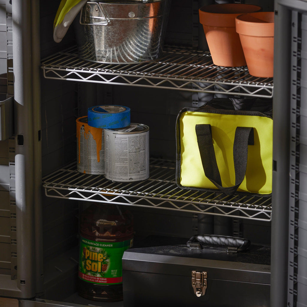 Gracious Living MaxIt Premium 2-Door Adjustable Metal Base Cabinet Organizer-Hardware | Hardware Accessories | Tool Storage & Organization | Tool Cabinets & Chests-Grease Monkey Garage