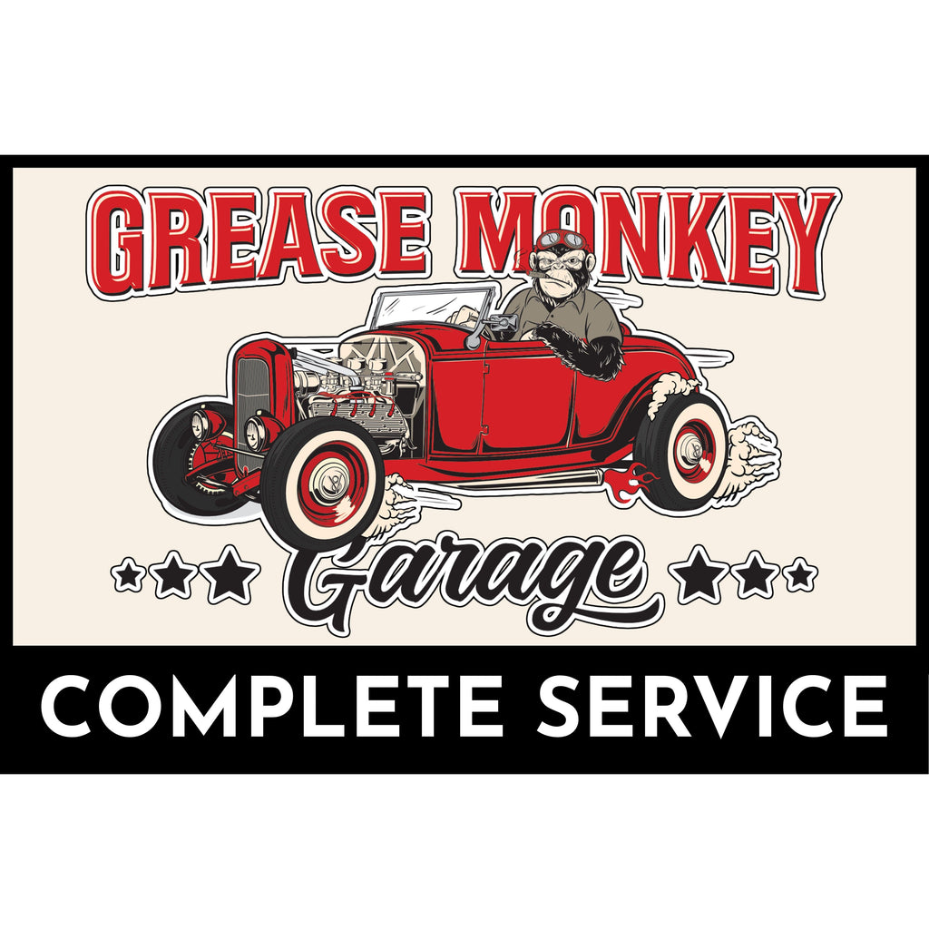 Grease Monkey Garage Complete Service Metal Sign-Metal Signs-Grease Monkey Garage