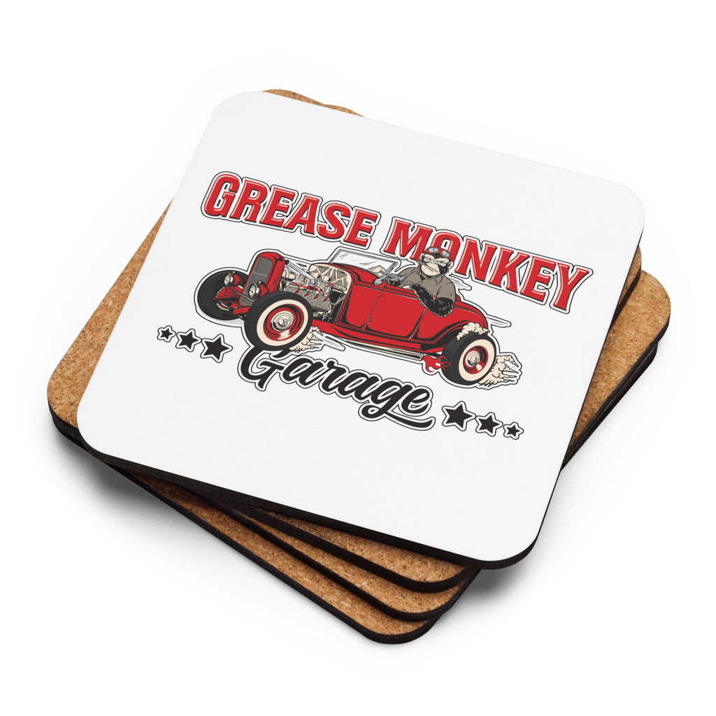 Grease Monkey Garage Cork Back Coaster-Grease Monkey Garage