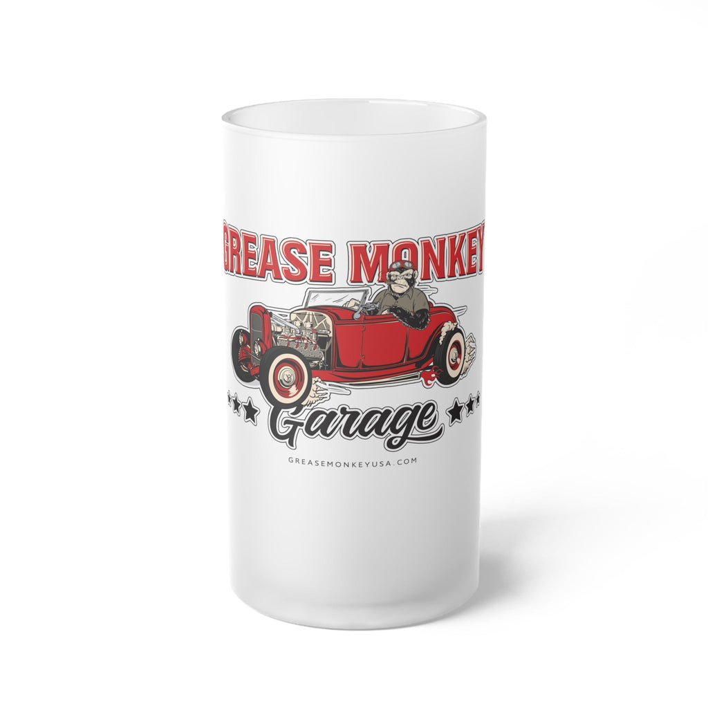 Grease Monkey Garage Frosted Glass Beer Mug-Mug-Grease Monkey Garage