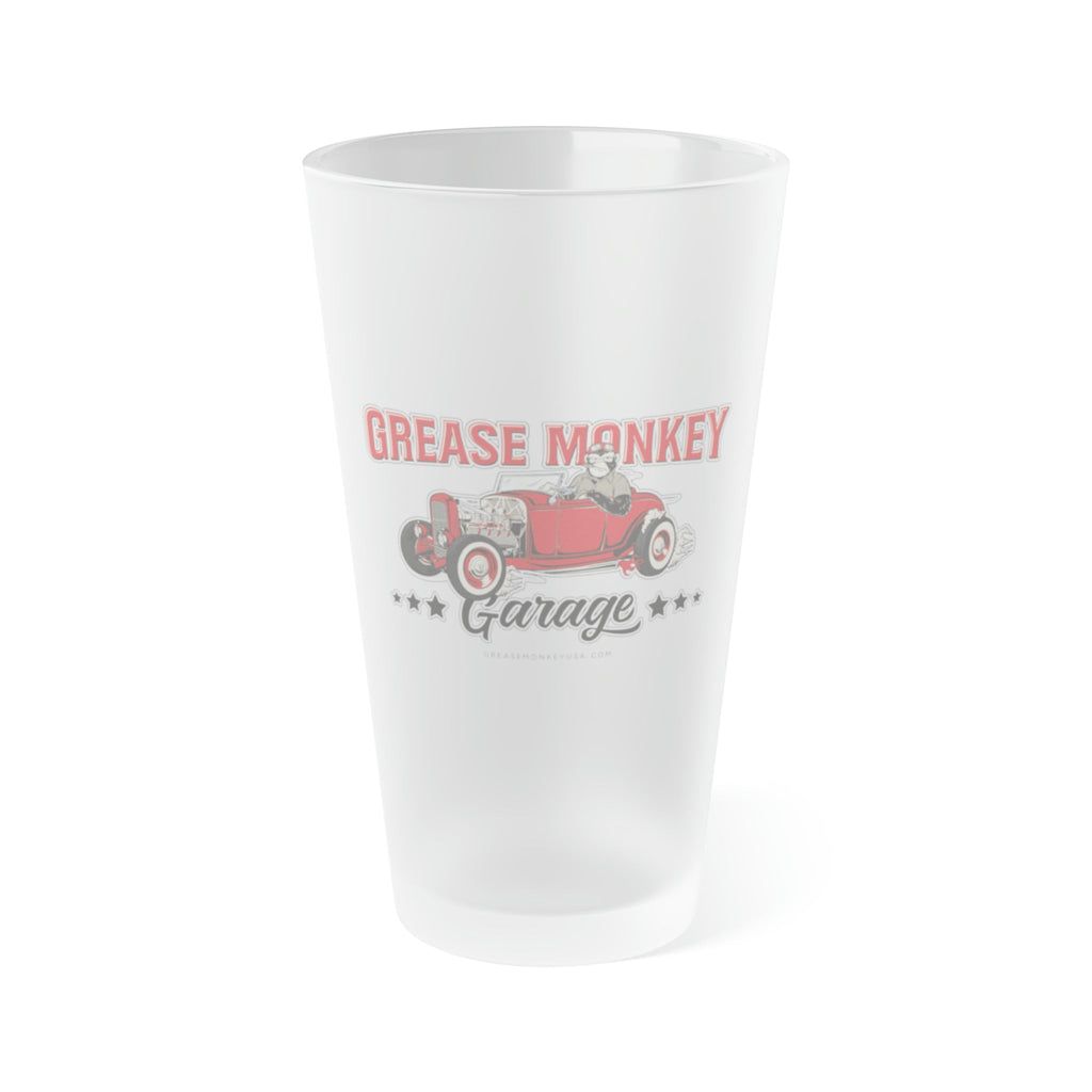 Grease Monkey Garage Frosted Pint Glass, 16oz-Mug-Grease Monkey Garage