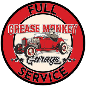 Grease Monkey Garage Full Service Metal Sign-Metal Signs-Grease Monkey Garage