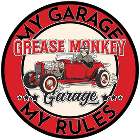 Grease Monkey Garage My Garage My Rules Metal Sign-Metal Signs-Grease Monkey Garage