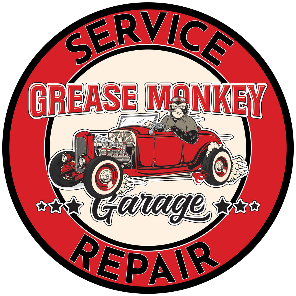 Grease Monkey Garage Service and Repair Metal Sign-Metal Signs-Grease Monkey Garage