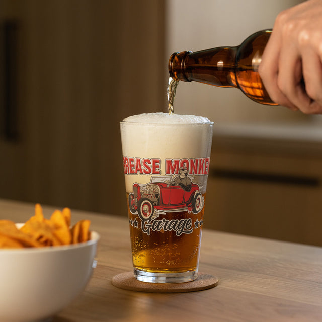 Grease Monkey Garage Shaker Pint Glass-Grease Monkey Garage