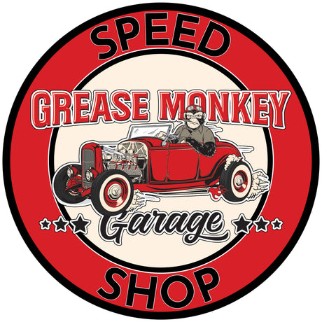 Grease Monkey Garage Speed Shop Metal Sign-Metal Signs-Grease Monkey Garage
