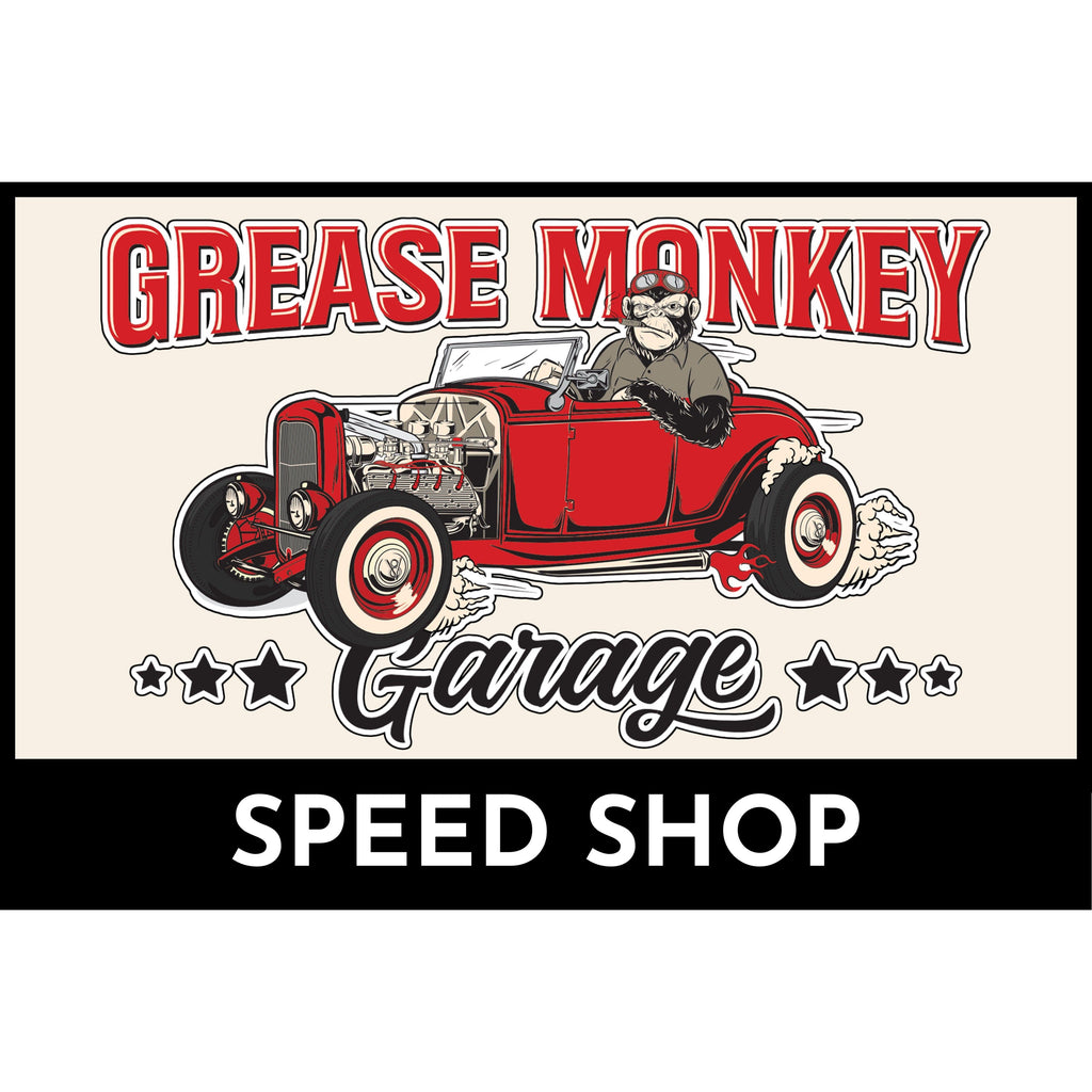 Grease Monkey Garage Speed Shop Metal Sign-Metal Signs-Grease Monkey Garage