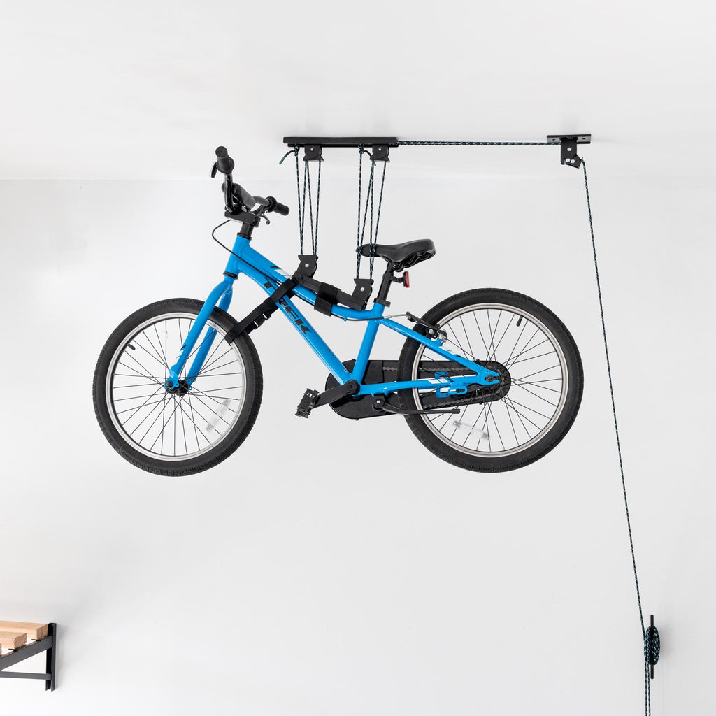 Heavy Duty Bike Hoist | Easy-Lift Overhead Bicycle Storage-Ceiling-Grease Monkey Garage