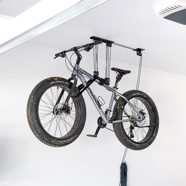 Heavy Duty Bike Hoist | Easy-Lift Overhead Bicycle Storage-Ceiling-Grease Monkey Garage