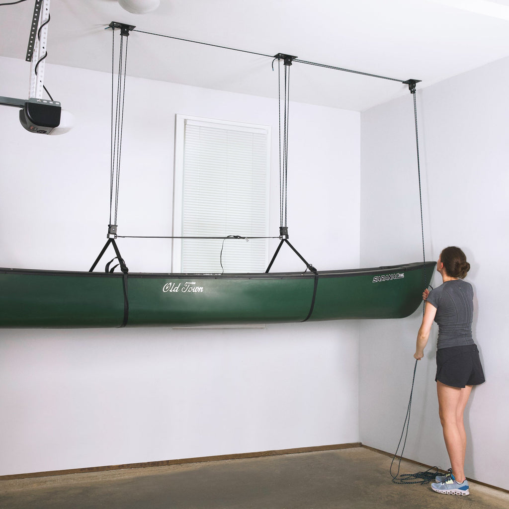 Heavy Duty Canoe Hoist Garage Ceiling Storage Hoist | Holds up to 150 lbs | 18' Lift-Ceiling-Grease Monkey Garage