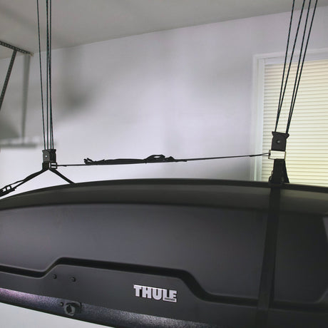 Heavy Duty Cargo Box Hoist Garage Ceiling Storage Hoist | Holds up to 150 lbs | 18' Lift-Ceiling-Grease Monkey Garage